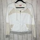 BKE  white floral lace hooded zipper sweatshirt Photo 1