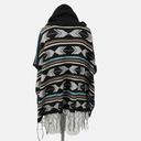 Double Zero  Turtleneck Fringe Poncho Size M Boho Southwest Pockets Western Photo 8