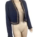 Christian LaCroix NWOT  Black & Blue Tweed Jacket Gold Chain Accent blazer XS Photo 5