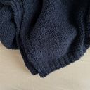 Barefoot Dreams Cozy Chic Boatneck Asymmetrical Poncho Shawl in Navy Photo 2