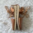 Women’s Leather lace up flat Sandals in light brown size 7 Photo 3
