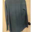 Chaser  Women's Medium Faux Button Sleeve Thermal Waffle Knit Top Shirt Teal Photo 1