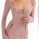 House Of CB NWT  'Ophelia' Crystal Cutout Midi Dress dusty pink balletcore Photo 4