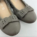 ALDO  (37) (6.5) Taupe Gray Leather Stretchy Round Toe Ballet Flats Photo 14