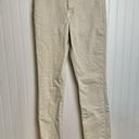 ZARA  Ivory Jeans Size 6 Slit Leg Raw Hem Long Length Photo 0