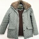 Eddie Bauer  Goose Down Zip Button Quilted Puffer Fur Jacket Coat Women's XS Photo 0