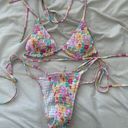 Floral Triangle Cut Out Bikini Multi Size XS Photo 0