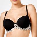 Wacoal  black bra with a white lace accent. Size 38DD Photo 1