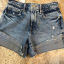 Good American  Good Curve High Rise Stretch Denim Cutoff Shorts size 00 Photo 2