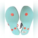 Havaianas New  Flip Flops Women's Allegra Print Ice Blue and Coral Cherry sz 6 Photo 1