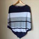 Barefoot Dreams Grey Striped Ocean Breeze Poncho Photo 3