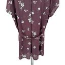 The Moon Full Segura Short Sleeve Tie Waist Maternity Blouse Light Purple Floral 2X Photo 7