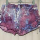 PacSun  tie die   High rise shorts with distressed bottoms, criss cross tie on si Photo 0