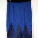 Tracy Reese NWT Anthropologie  Blue Black Printed High Rose Pencil Skirt Size 4 Photo 0