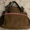 Vera Pelle Leather Tan & Brown Colorblock Shoulder Bag Handbag, size 14x14x4 Made in Italy Photo 6