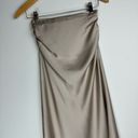 ZARA NWT  Satin Midi Skirt Sz XS Champagne Ruched Pleated High Rise Waist Photo 6