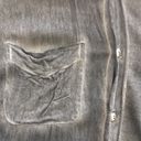 Stillwater  Gray Long Sleeve Sheer Button Front Tail Top Photo 7