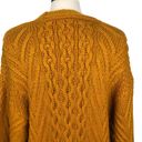 Topshop  Sz 2 Chunky Cableknit Balloon Sleeve Mustard Open Front Sweater Cardigan Photo 5