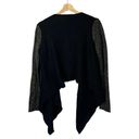 House of Harlow  1960 Celine Black & Gold Open Front Knit Cardigan S Photo 3