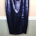 Misha Collection  Women’s Dark Navy Blue Sequins Low Back Midi Dress Photo 2