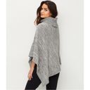 Barefoot Dreams Cozychic Point Dume Poncho Heather Gray 801 Turtleneck One Size Photo 1