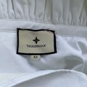 Tuckernuck  Bouvier Blouse Sleeveless White Stretch Poplin Ruffle Neck Size XS Photo 7