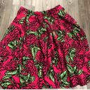 LuLaRoe 👗 Red/Green/Black Rose Floral Print Pleated Skirt Sz Medium ECU! Photo 3