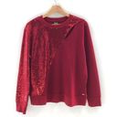 DKNY  Sequin-Embellished Keyhole Swe Holiday Red Small Photo 0