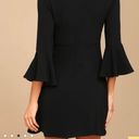 Lulus Center of Attention Black Flounce Sleeve Dress Photo 1