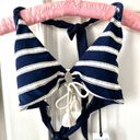 Robin Piccone  Abi stripe navy halter bathing suit top Photo 2