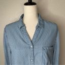 Chico's Chico’s 100% Lyocell Blue Striped Button Down Shirt Photo 3