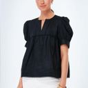 Tuckernuck  After Hours Indra Linen Puff Sleeve Blouse in Black NWT Size Small Photo 1