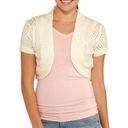 Say What? Say What White Cap Sleeve Shrug Cardigan Photo 9