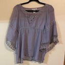 Ultra Pink  Gray Short Sleeve Blouse Size Medium Photo 0