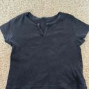 Brandy Melville Black V Cut Baby Tee Photo 0