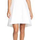 Halston Heritage  White Black Floral Applique Strapless Fit Flare Cocktail Dress Photo 11