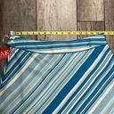 Anne Klein NWT  Blue and White Striped 100% Silk Flared Lined Career Skirt Size 8 Photo 6