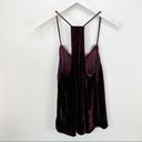 Cami NYC  The Racer Lace Trimmed Velvet Tank Top Burgundy Silk Blend Small Photo 8