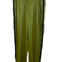 Anthropologie  Moss Green Satin Black Tuxedo Stripe Joggers 6 Photo 1