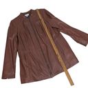 Denim & Co  brown leather full zip jacket Large Photo 4