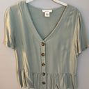 Urban Romantics Light Green Button Down Top Photo 0