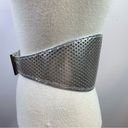 Fendi Metallic Silver Leather PVC wide cinch belt 2007 runway Womens FLAWED Photo 2