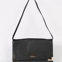 Michael Kors Michael Korn Black Leather Clutch Shoulder Bag Purse Gold Hardware, Size M Photo 0