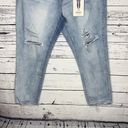 Gogo Jeans  NWT Size 20 Light Blue Wash Distressed High Rise Ankle Denim Jeans Photo 2