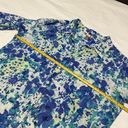 White Stag  Watercolor Long Sleeve Button Up Blouse Top Sz XL 16-18 Blue White Photo 6