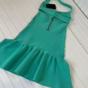 Guess NWT  Green Scuba  Ruffled Hem Cut Out Mini Dress Size S Photo 6