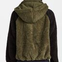 Revolve NWT Plush x  Olive Green Teddy Sherpa Zip Up Jacket with Hood Size Small Photo 1