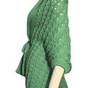 Blarney Woolen Mills One Size Green Chunky Merino Wool Wrap Sweater Poncho Photo 3