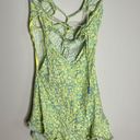 ZARA Women’s Green Floral Cut Out Mini Dress Photo 3