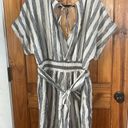 American Eagle  Navy and White Striped Criss Cross  Wrap Romper XL v neck Photo 1